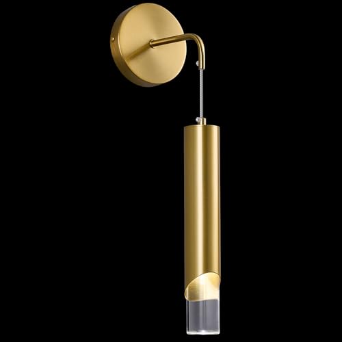 Image of Gold Wall Sconces Modern LED Wall Lights Acrylic Wall Lighting Bathroom Vanity Light Fixture Indoor Wall Fixture for Bedroom Bedside Corridor Hallway Living Room(1-Pack)