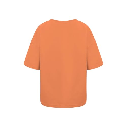 Tween Girls Oversized Tunic Blouse Drop Shoulder Half Sleeve Tee Girls Plain Basic Crewneck T-Shirt Athletic Workout Top4