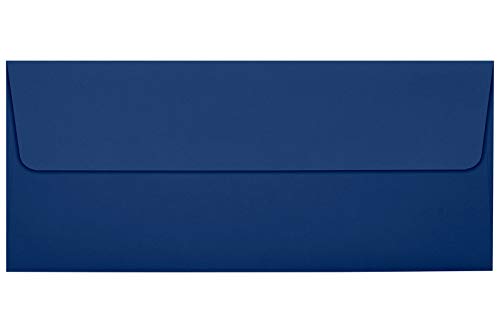 #10 Square Flap Envelopes w/Peel & Press (4 1/8 x 9 1/2) - Navy Blue (50 Qty.) | Business | For Checks, Invoices, Letters & Mailings | Printable | 80lb Text Paper | LUX-4860-103-50