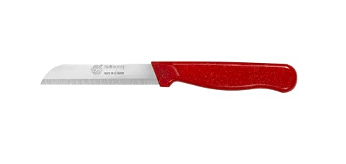GGS Solingen Knife Set of 4 Vegetable Knife Set, Fruit Knife, Tomato Knife, Steak Knives, Serrated, Dishwasher Safe, German Stainless Steel, Chef Kitchen Knife Set (Red)