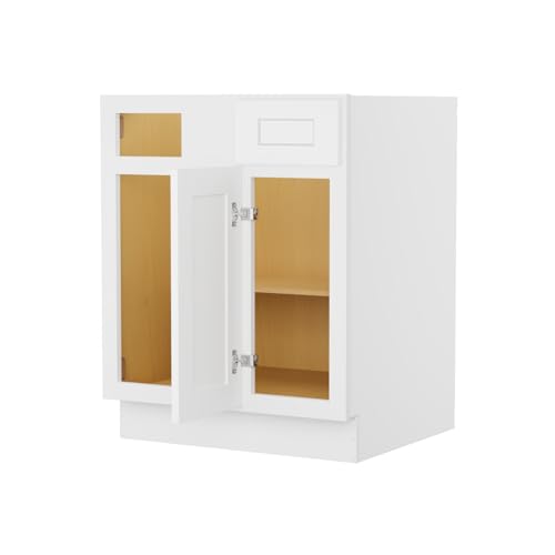 Image of Furinno Shaker Blind Bases Kitchen Cabinet, Ready to Assemble, 24 D x 36 W x 34.5 H, White