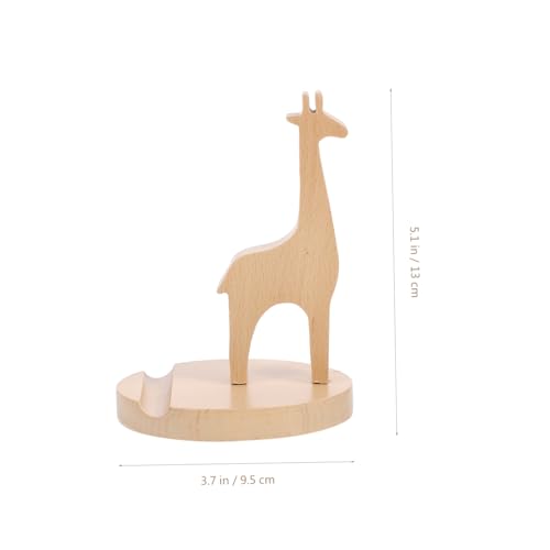 VILLCASE Cell Phone Stand, Wooden Giraffe Shape Phone Holder, Smartphone Stand Cellphone Holder Support for All Mobile Phones Animal Phone Stand Desk Ornament - Image 3