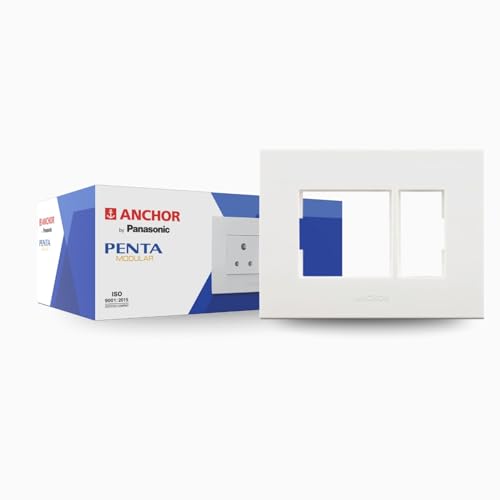 Image of Anchor by Panasonic Penta Modular Regular 3 Module Plate for Switch Board, 10 Years on Site Warranty (White, 65903)