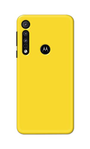 Image of Printed Hard Back Cover Case for Motorola One Macro Back Cover (Plain Yellow) -1803