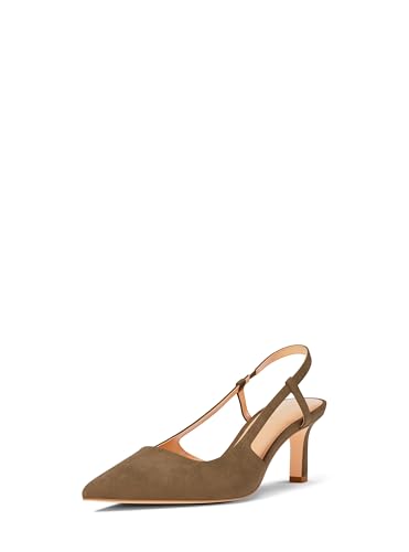 Michael Kors Women's Alora Mid Sling Pump, Husk, 8