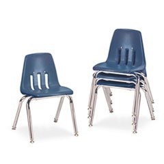 Virco 9000 Series 14" Plastic Classroom Chair Seat Color: Navy, Foot Type: Nylon Base