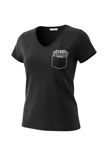 T-shirt noir Liu Jo TA5172JS923 haut manches courtes femme coton taille M