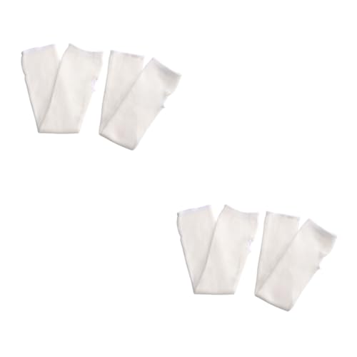 Guantes largos de punto sin dedos gris con orificio para pulgar