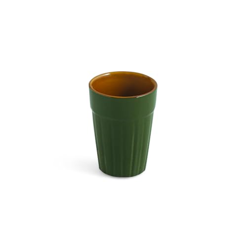 Image of ExclusiveLane 'Forest Canopy' Handcrafted Ceramic Cutting Chai Glasses Set of 6 Tea Glasses Tea Cups Coffee Mug (120 ML, Microwave Safe)