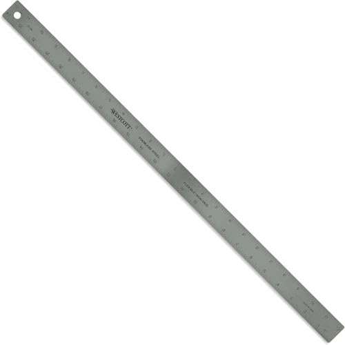 Westcott Stainless Steel Ruler Zero-Center Scale with Non-Slip Cork Backing Back-to-School School Supplies Classroom Supplies 24-Inch