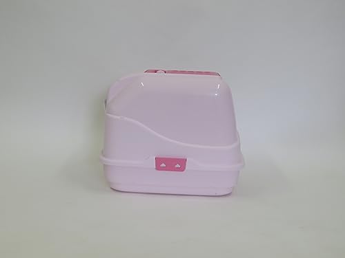 Extrahaltbar hygienisches Katzenklo Katzentoilette 50x40x40 cm | Ungiftiges Rohmaterial | Streuschaufel und Aktivkohlefilter | der Umwelt zuliebe | Rosa komplett – Bild 4