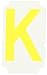Brady 5060-K Vinyl (B-933), 2" Height Yellow Gothic Quik-Align, Legend "K" (Package of 10)