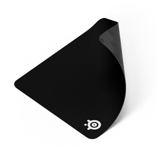 SteelSeries QcK Large Gaming Mousepad — Black — Non-Slip Silicone Rubber Base — Peak Tracking and Stability — Optimized for Gaming Sensors — 490 mm x 420 mm — FPS, MOBAs, RTS, MMO