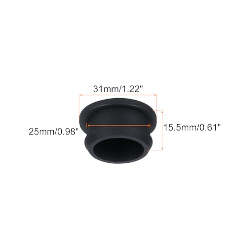 Image of Snap in Locking Hole Plugs Rubber Panel Seal Cover Drilled Silicone Caps, [for Kitchen Rubber, Waterproof Sealing Plugs] - 25mm /0.98in /Black /10Pcs
