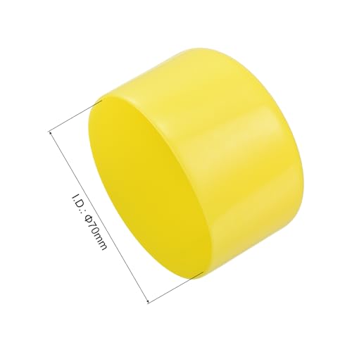 Image of uxcell 2pcs Rubber End Caps 70mm(2 3 /4 inch) ID Vinyl Round Tube Bolt Cap Cover Screw Thread Protectors Yellow, 40mm Height