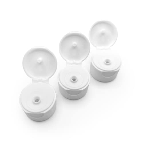 24/410 White Replacement Flip-Top Dispensing Caps - for Squeeze Bottles - Neck Diameter 24mm (12)