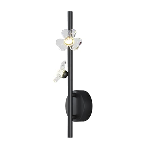 Lámpara de Pared LED, lámpara de Pared Lineal de Tubo Largo con Pantalla de Cristal con Forma de Flor, Aplique de Pared de Flauta de Metal, iluminación Decorativa de Noche, Apliques de Pared Mode