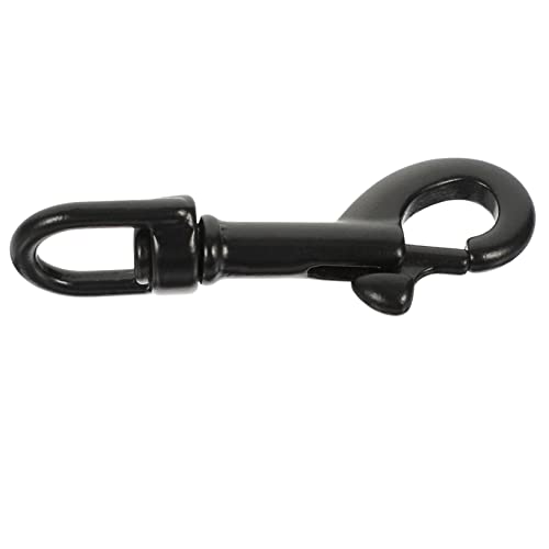 KONTONTY Stainless Steel Diving Hook Swivelling Snap Hook Large Black Heavy Duty Swivel for Dog Leashes Sports Outdoor