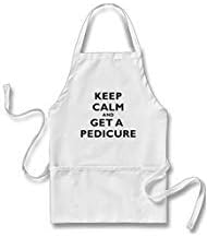 Smity 106 Divertido delantal con texto en inglés «Keep Calm and Get A Pedicure», color blanco, talla única, Blanco