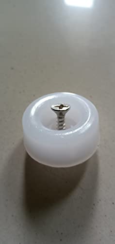 Image of Plastic End Cap Buffer (Pack of 10) with self Tapping SS Screws Suitable for Furniture Base Protection Available in White Color
