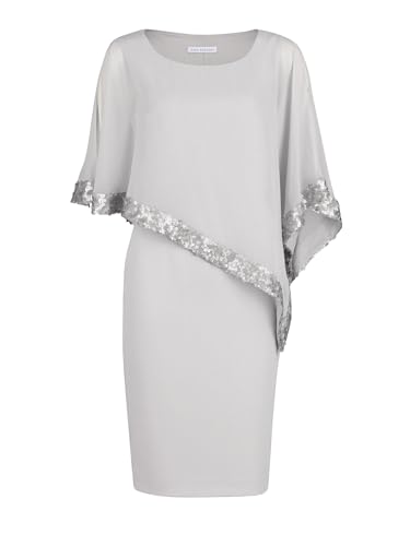 Gina Bacconi Women's Crepe and Chiffon Dress Vestido de cctel, Silver Mist, 48 para Mujer