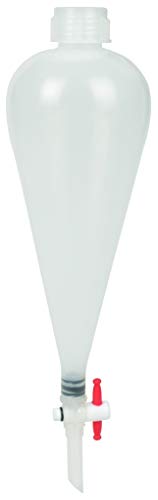 Separating Funnel, 100ml - Polypropylene - Polypropylene Stopcock, PTFE Plug - Leak-Proof Screw