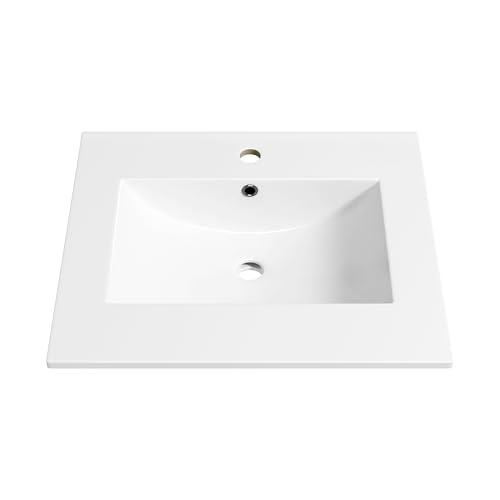 Eridanus 25"x22" Bathroom Sink, Ceramic Bathroom Vanity Sink Top with