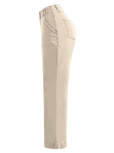 Flamingals Women's Wide Leg Cargo Pants Mid Waist Straight Leg Business Casual Work Dress Pants3