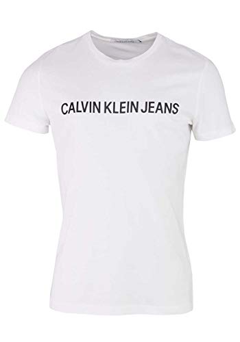 Calvin Klein Core Institutional Logo Slim tee Camiseta, Blanco (Bright White 112), X-Small para Hombre