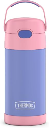 Image of THERMOS FUNTAINER Water Bottle with Straw - 12 Ounce - Kids Stainless Steel Vacuum Insulated Water Bottle with Lid, Purple /Pink (Pack of 6)