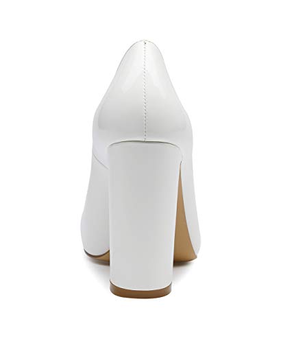 Castamere Womens High Block Heels Round Toe Pumps 10CM4