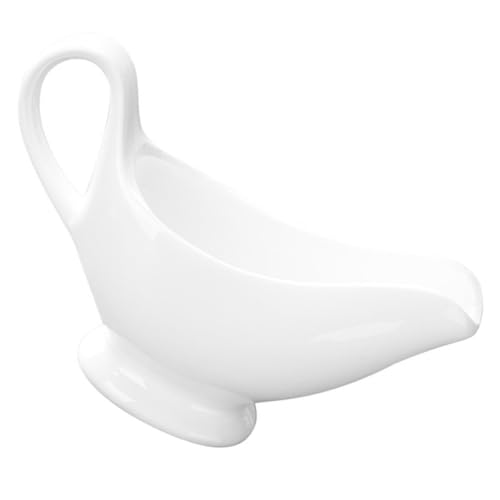 Garneck Ceramic Sauce Boat Gravy Boat White Coffee Creamer Pitcher Sauce Pitcher Small Pitcher Gravy Pourer Gravy Boat with Handle Gravy Pitcher Gravy Sauce Boat Gravy Bowl Syrup Ceramics