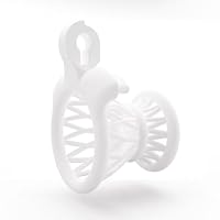 Seckoe Nylon Belüftung Peniskäfig Set mit Cockringe Extrem Chastity Cage Male Pink Penis Cage Penis Käfig Sissy Cock Cage Flat SM Bondage Keuschheitsgürtel Sexspielzeug für Männer（Weiß） – Ansicht 4