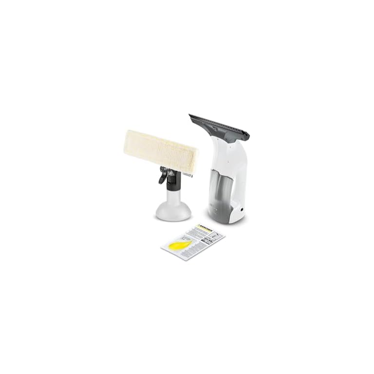 Productafbeelding van Kärcher Window Vac WV 1 Plus, accuduur: 20 min, LED laadstatusindicatie, vuilwater reservoir: 100 ml, gewicht: 0,5 kg, spuitfles + microvezeldoek, 20 ml ruitenreinigerconcentraat voor vergelijking en koopadvies