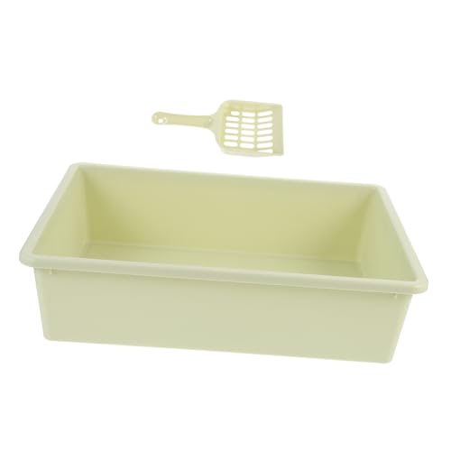 Totority 小型猫砂盆 便利なスコップ付き 開放型 猫用トイレ 室内外対応 大