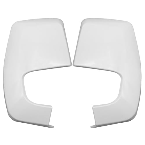 Ollanoos 2 Pcs 2064129 White Left and Right Door Mirror Covers, Replacement for Ford Transit Custom 2012-Onwards Tourneo Custom 2012-Onwards, Replaces 1809085 1809084