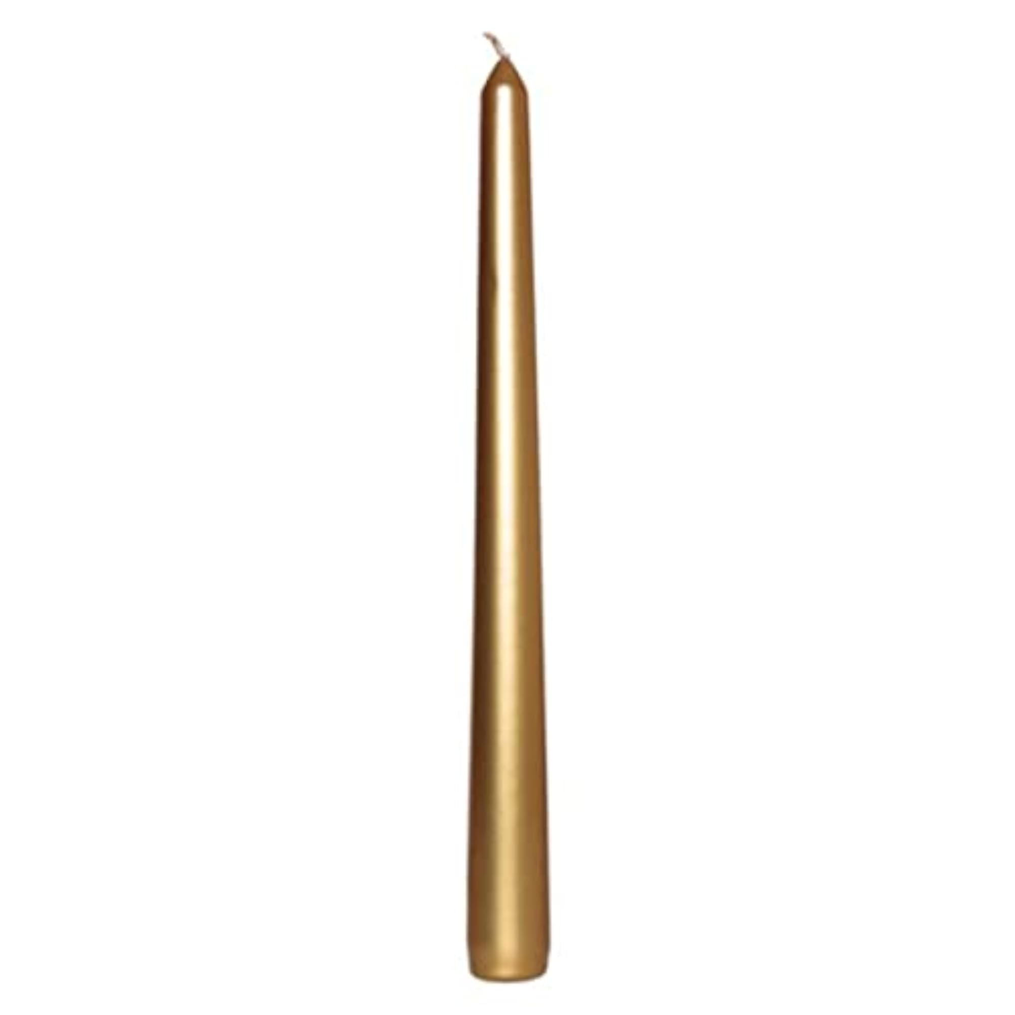 10 inch Metallic Gold Dinner Candles, 10 Pack, Individually Wrapped