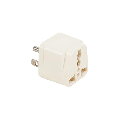 Image of Ocko Type G 3 Pin Plug Adapter | Universal Flat Pin Conversion Plug for Computers, Laptops & Chargers | International to Type G Outlet Adapter | Compact Travel Plug Converter | White (Pack of 1)