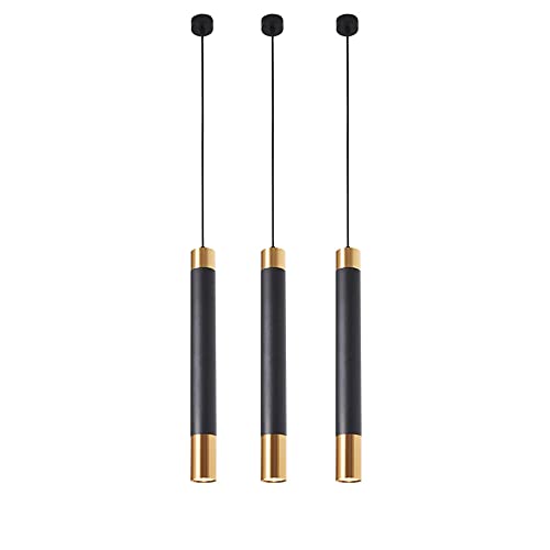 Suspension Lampe Lot de 3 lampes suspendues for comptoir bar, tube long en aluminium, lustre LED moderne - W, suspension à ultra-minces, éclairage décoratif for îlot cuisine/blanc/(K,5Cma6000K)