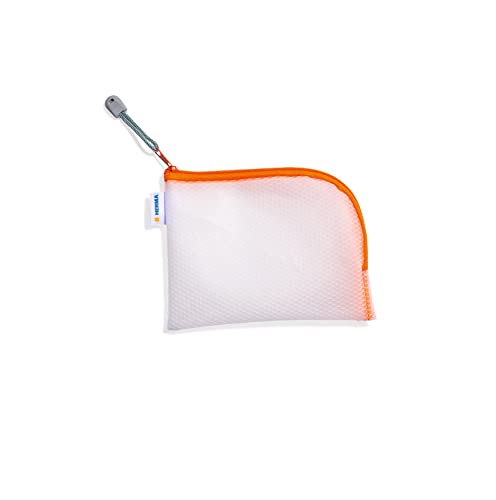 HERMA 20028 Zip Pocket Travel Case A6 Transparent Orange Small Lockable Clear Pocket with Zip