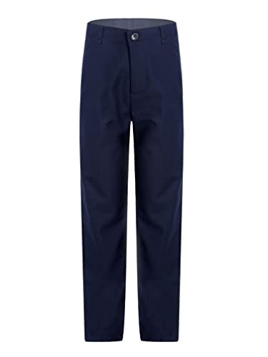 Boys' Adjustable Waist Flat Front School Uniform Pant Chino Formal Dress Pant Trousers