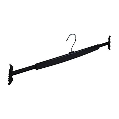 10 Black Plastic Expandable Spring Coat Hangers for Trousers & Skirts Hanger Cover