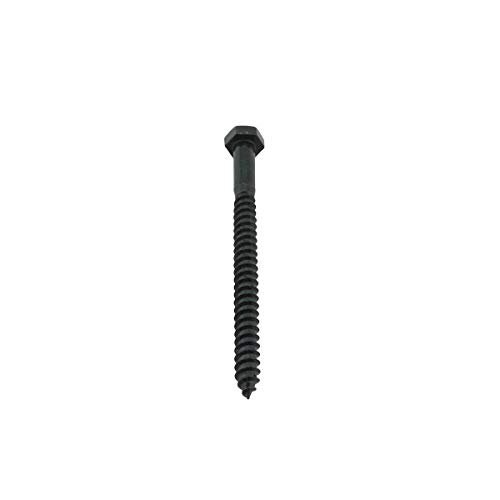 Renovators Supply Manufacturing Steel 5/16 X 4 Inches Lag Bolts Screw With Black Zinc Plated, Hex Head Leg Screw-(1 Unit), Imperial Measurement And External Hex System #TOP6