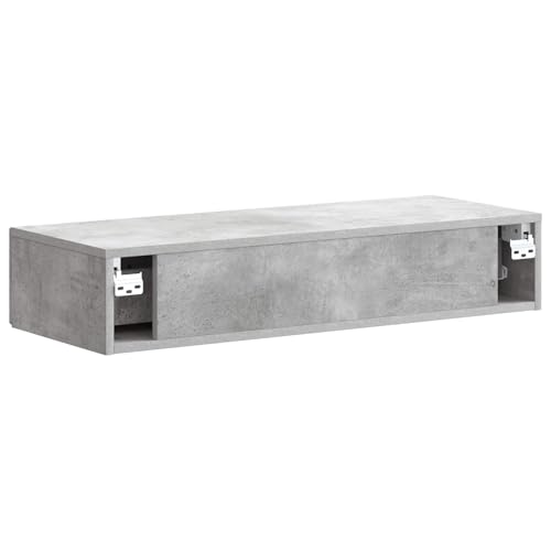 Estante flotante de pared con cajón de madera y acabado gris premium 8