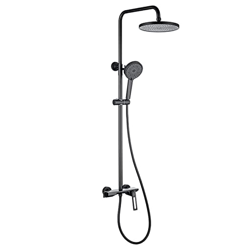Robinet de douche anticalcaire noir mat pour stopper les traces d'eau