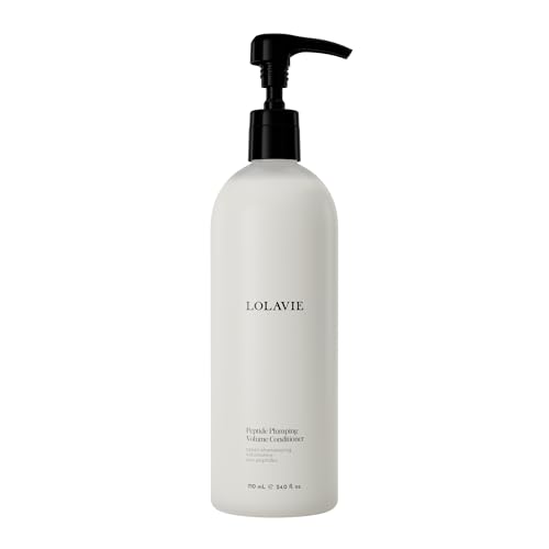 Image of LolaVie Peptide Plumping Volume Conditioner - 24 oz - Fine, Thin Hair Types | 5x Fuller Volume - 72 Hours of Long-Lasting Lift - Hydrates & Smooths with Hyaluronic Acid - Color Safe