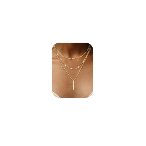 Besteel 3Pcs Dainty Layered Necklaces for Women - Paperclip Choker Necklace Stacks Set Trendy Simple Layering Chain Pendant Jewelry Non Tarnish Gifts
