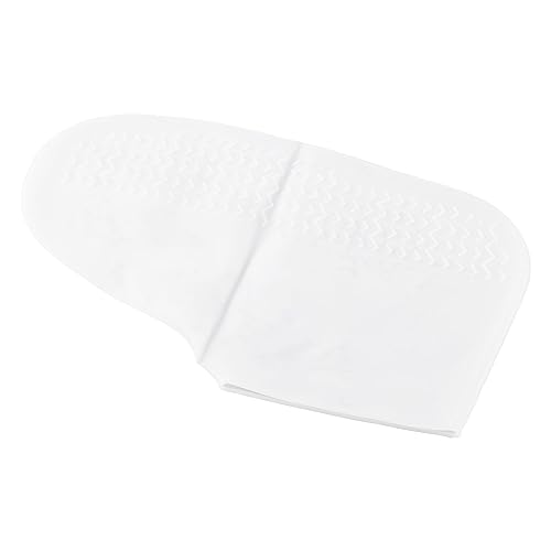 Image of Dioche Waterproof Shoe Covers, Reinforced Slip Silicone Shoes Cover, Adult Thicken Elastic Silicone White Overshoes Rain Waterproof Shoe Covers Protector, for Rainy and Snowy Days(15 * 10 * 1cm-L), L,
