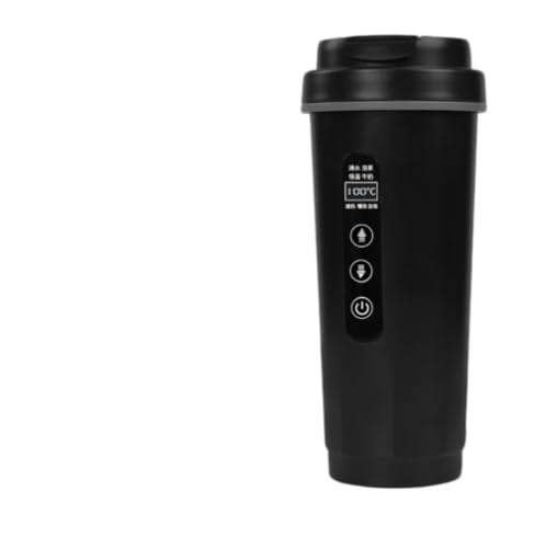 VVXA 車載電気ケトル 500ml 大容量 12V/24Vユニバーサル 316ステンレス スマート温度調節 保温 急速沸騰 トラック 自動車 旅行用 お湯 コーヒー ミルク インスタント麺 ポータブル ブラック (ブラック)