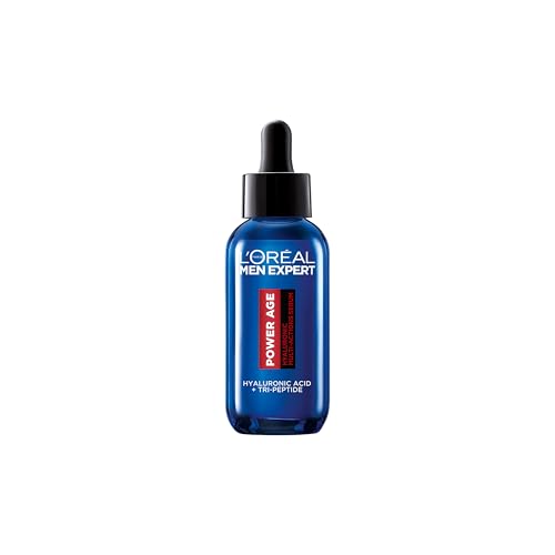 LOréal Men Expert Power Age Serum Multi-action Serum for Men Hyaluronic Acid Smooths Firms Revitalises Skin Reduces Signs of Aging for Healthy-Looking Skin 30ml